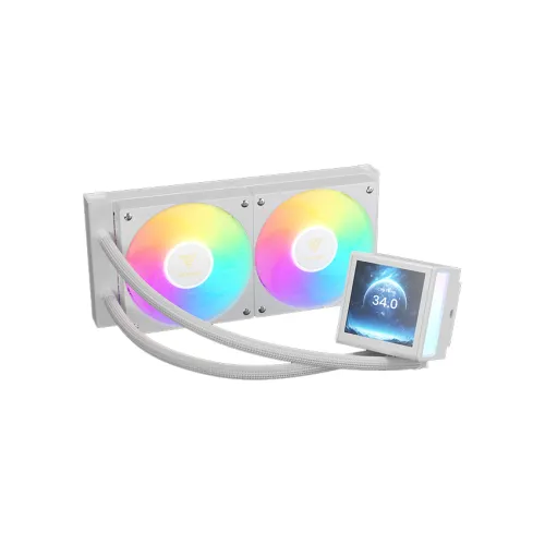 Tản Nhiệt Nước GAMDIAS CHIONE P5-240 WH – AIO 240mm | Màn Hình LCD IPS 3,4 Inch | Màu Trắng